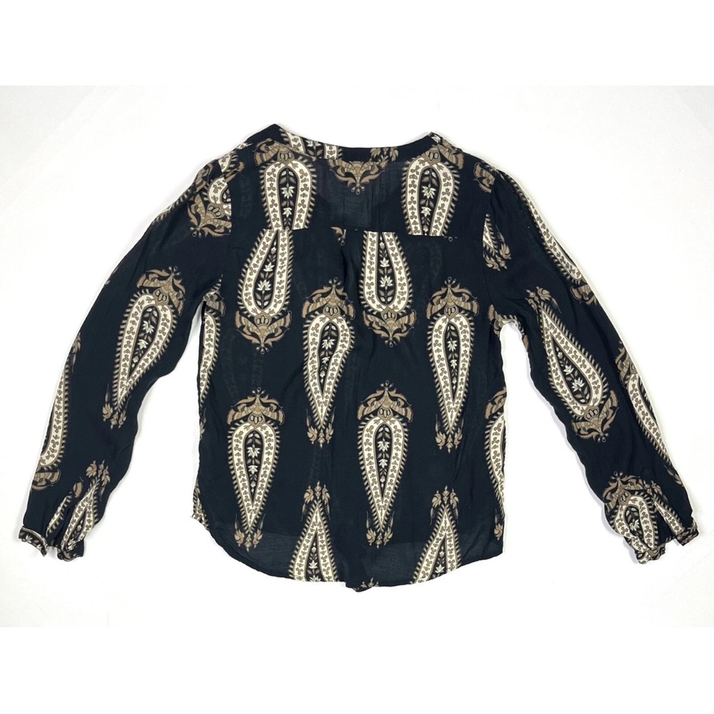 Lucky Brand Tunic Top Women’s Small Tie Bottom Long Sleeve Button Up - Picture 4 of 7